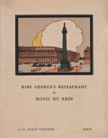 King Georges‘ restaurant et Hôtel du Rhin 4 et 6 place Vendome Paris