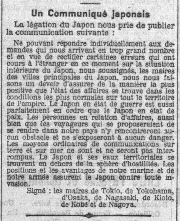 Article 20-04-1904 Le Petit Parisien Source Gallica.bnf.fr