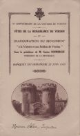 Banquet du 23 juin 1929 offert par la Municipalité de Verdun à M. Gaston Doumergue Président de la République