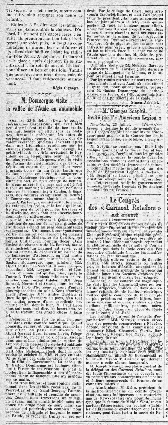 Le Figaro du 24-07-1928 Gallica.bnf.fr