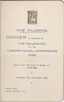 Dîner du 19 décembre 1935 Hôtel Victoria Conférence naval de Londres