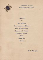 Déjeuner du 06 mai 1930<br />Chemins de Fer Algériens de l‘Etat<br />Alger - Constantine